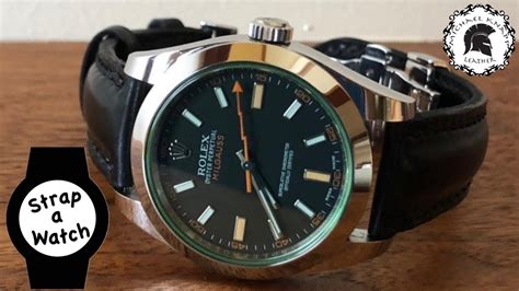 rolex milgauss black strap|authentic Rolex leather watch bands.